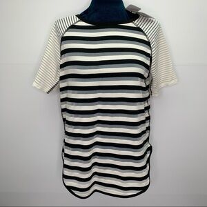 10 Crosby Derek Lam x Athleta T Shirt Black & White Stripe Short Sleeve Tee Top